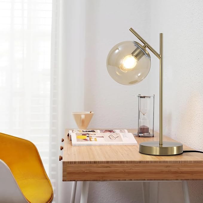 Mid Century Modern Table Lamp, Metal Brass Desk Lamp - Image 7