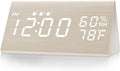 Digital Alarm Clock, with Wooden Electronic LED Time Display, 3 Alarm Settings by JALL