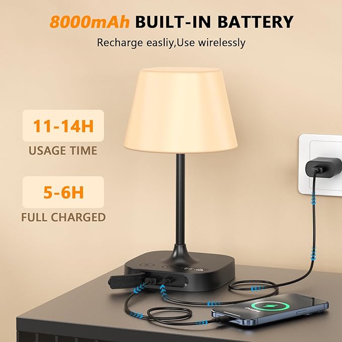Outdoor Table Lamp - 8000mAh Cordless Rechargeable Battery - Image 3
