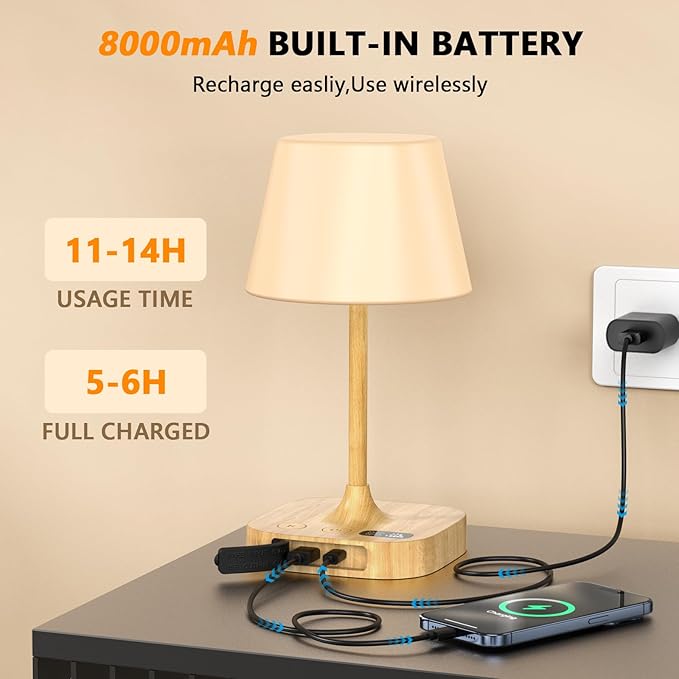 Outdoor Table Lamp - 8000mAh Cordless Rechargeable Battery - Image 3