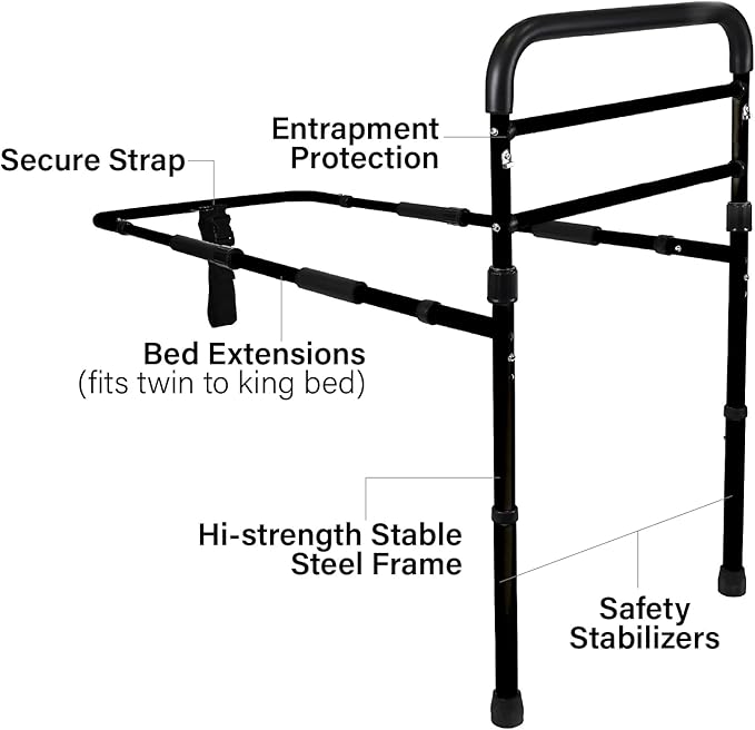 Vaunn Medical New Adjustable Bed Assist Rail Handle and Hand Guard Grab Bar - Image 5