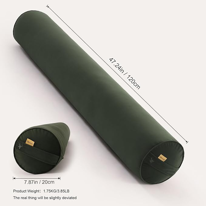 Long Round Body Pillow for Adults – Bolster Pillow for Bed, Cervical Roll Pillow - Image 2