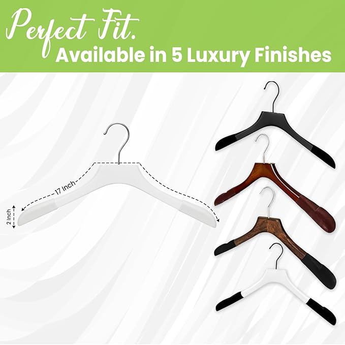 Premium Luxe Wooden Hangers for Women, Wide Shoulder Design for Dresses - Image 4