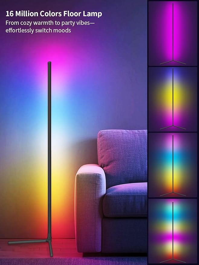 Tyute LED Corner Floor Lamp, 68+ Scenes, 16 Million Colors Corner Light - Image 2