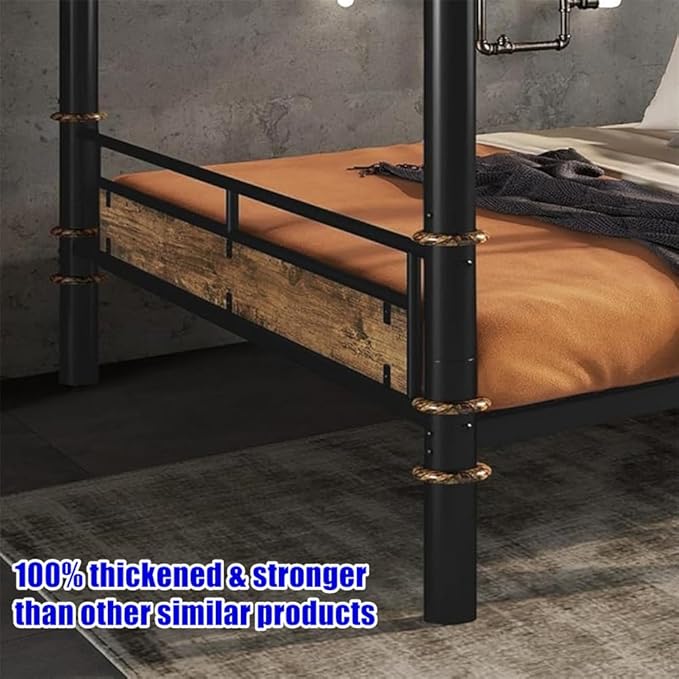 SIGONE Stronger & Safer Heavy Duty Queen Over Queen Size Bunk Bed - Image 4