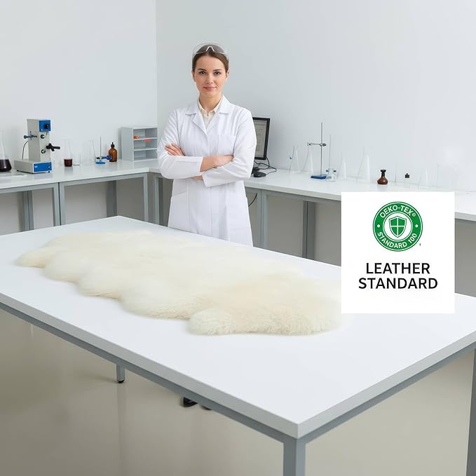 Real Sheepskin Rug 2' x 6' Double Pelt – Natural Genuine Sheep Skin - Image 7