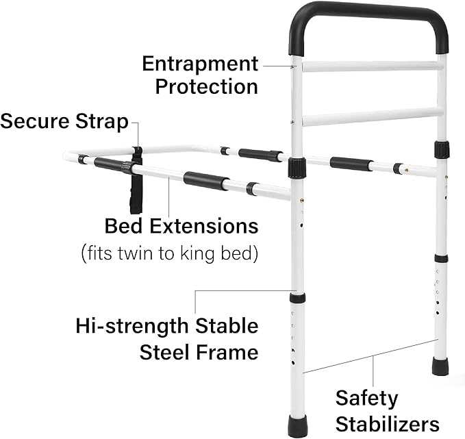 Vaunn Medical New Adjustable Bed Assist Rail Handle and Hand Guard Grab Bar - Image 4