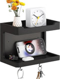 NiHome Large Wall Mounted Wooden Bedside Organizer, Double Storage Shelves & by NiHome