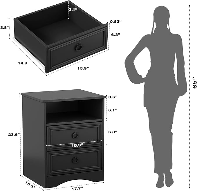 Set of 2 Large Night Stand - Image 3