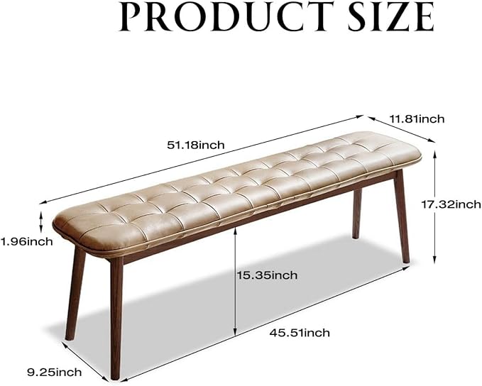 51.2'' Leather Upholstered Dining Bench - Image 2