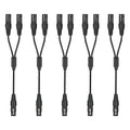 5 Pack XLR Splitter Cable, 1 Female to 2 Male, 1.5FT Stereo Mic to L&R Audio by SZLliyxs
