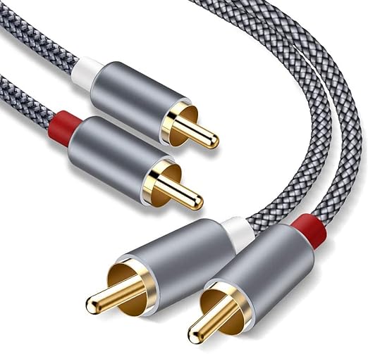 RCA Cable, 2RCA Male to 2RCA Male Stereo Audio Cables【10M/32FT, Hi-Fi Sound by Goalfish