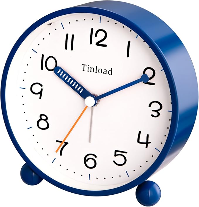 4.5" Antique Retro Analog Alarm Clock, Small Silent Battery Operated Clock - Image 7