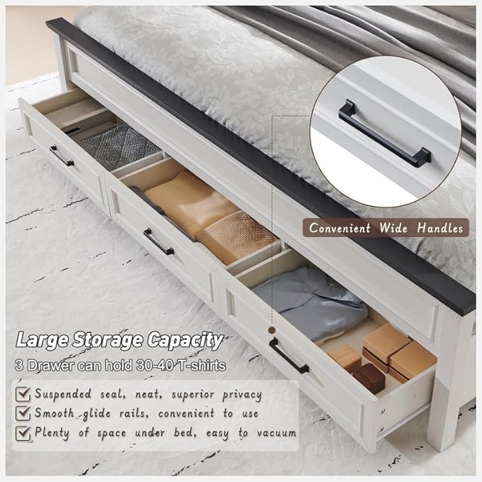 ACCOHOHO Farmhouse King Size Bed Frame - Image 5