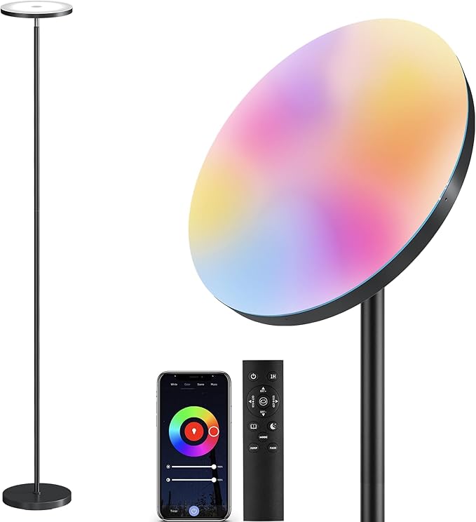SUNMORY Smart RGB Floor Lamps for Living Room, 32W Bright LED Floor Lamp by SUNMORY