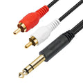 SiYear Gold-Plated 6.35mm 1/4 inch Male TRS Stereo Plug to 2 RCA Phono Male by SiYear