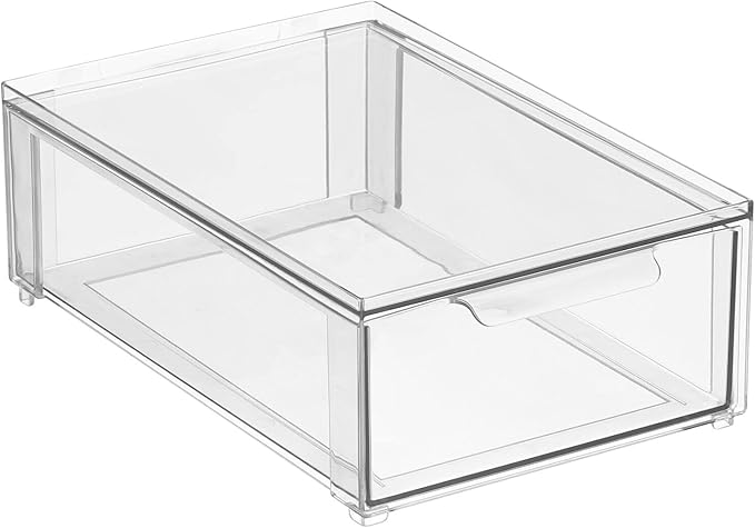 mDesign Plastic Closet Organizer Bin w/Pull Out Drawer - Image 7