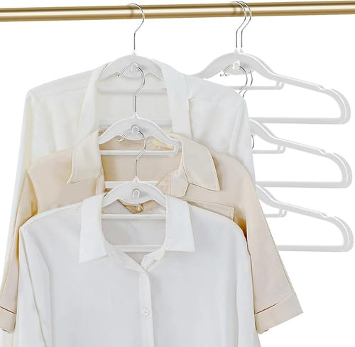 20 Pack Velvet Slim Non-Slip White Hangers - Image 2