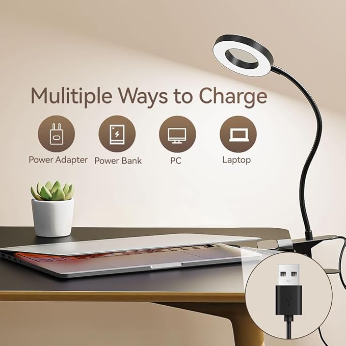 GARMESE LED Desk Lamp Clip on Light - Image 6