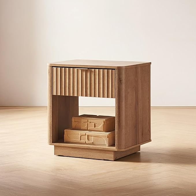 mopio Brooklyn Fluted Nightstand, Modern Farmhouse Nightstand, Small Side by MopioInc
