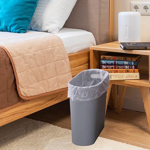 ROYFACC Small Trash Can Plastic Bathroom Wastebasket 3.2 Gallon Slim Garbage - Image 3
