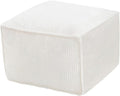 MeMoreCool Square Stuffed Pouf Ottoman Foot Rest, Corduroy Floor Pouf Foot Stool by MeMoreCool