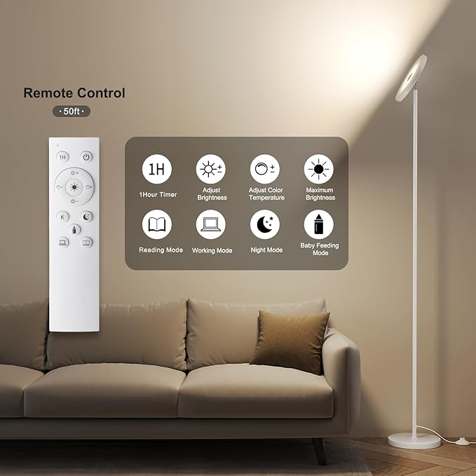 SUNMORY Floor Lamps for Living Room, 32W/3000LM Super Bright LED Floor Lamp - Image 4