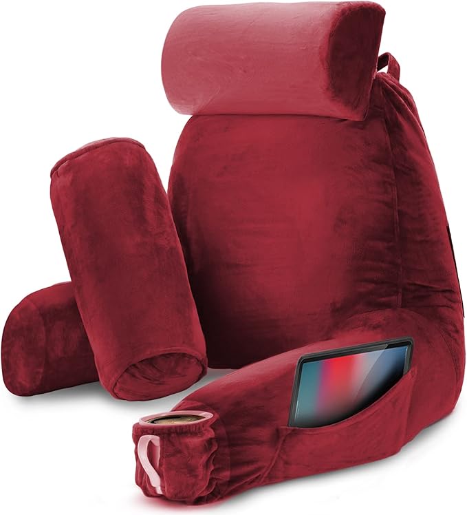 Nestl Reading Pillow with Shredded Memory Foam Includes 2 Neck and Lumber by Nestl