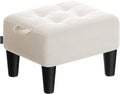 SONGMICS Foot Stool with Legs, Small Footstool Ottoman, Velvet Seat with Thick by SONGMICSbySONGMICSHOME