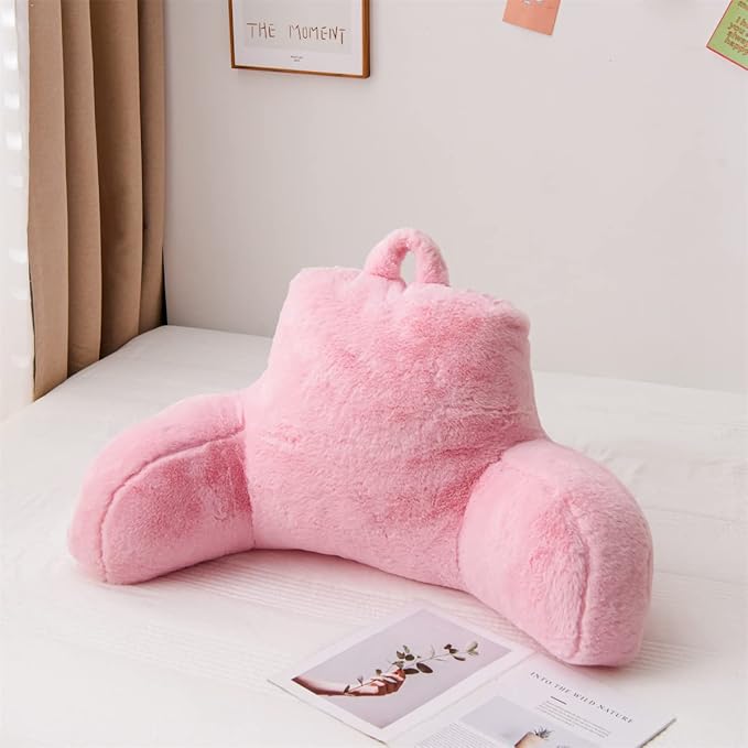 Holawakaka Standard Faux Fur Bed Rest Pillow - Image 2