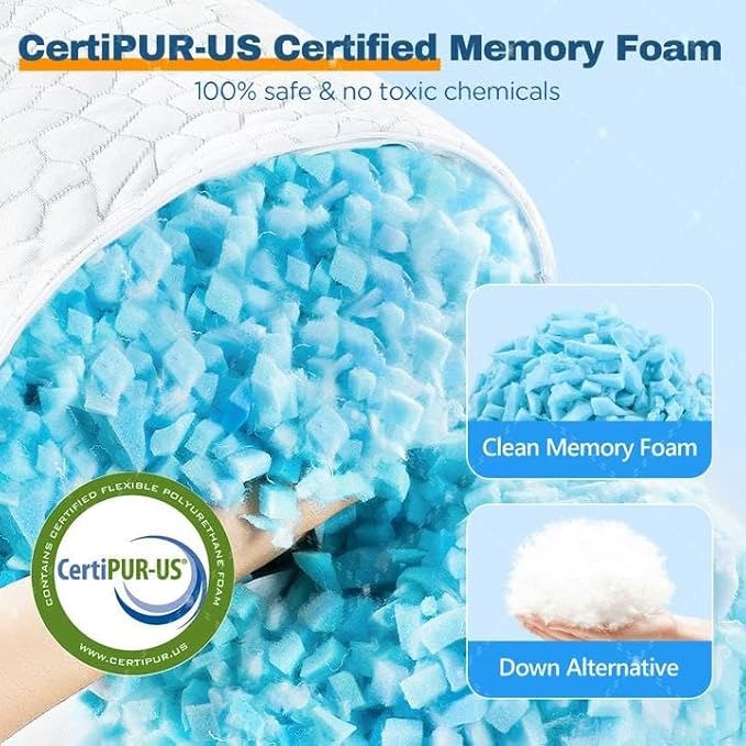 Cooling Pillows King Size Set of 2 Pack Shredded Memory Foam Pillows - Image 3