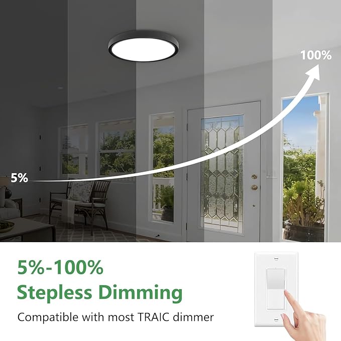 6PK 15.8 Inch Dimmable LED Flush Mount Ceiling Light, - Image 3