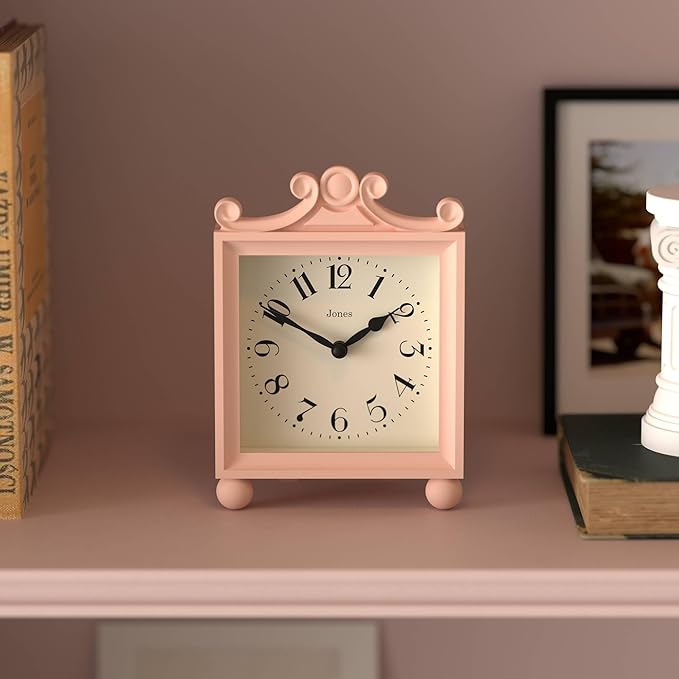 JONES CLOCKS® Parlour Mantel Clock | Classic Carriage Clock | Rose Pink | - Image 3