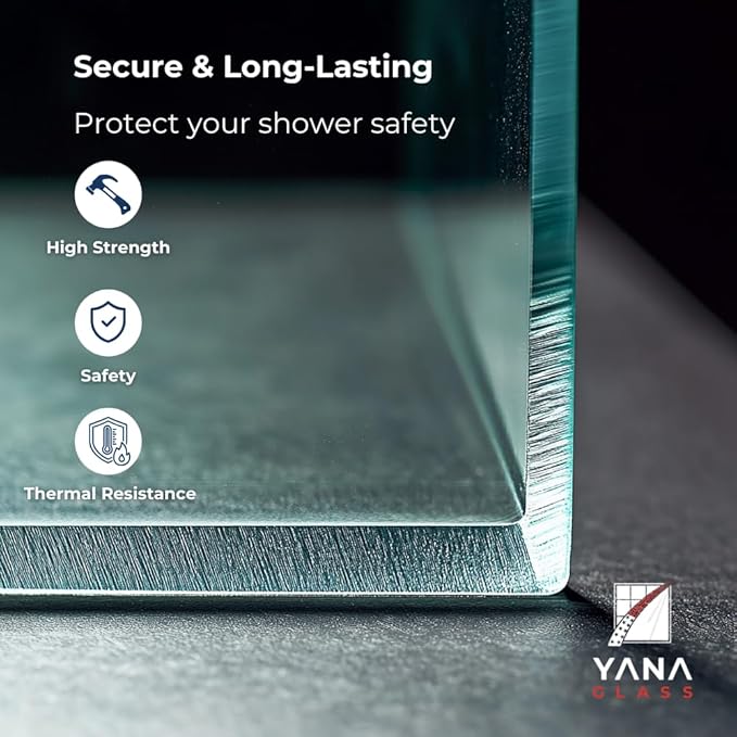 Yana Frameless Shower Door Screen, Fixed Shower Door Panels 3/8" Thick Tempered - Image 9