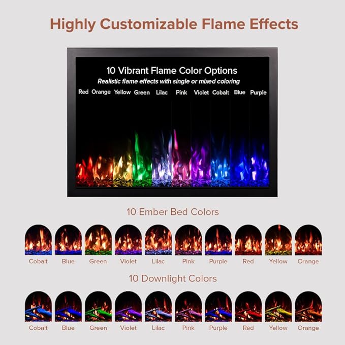Modern Ember Highmark Traditional 38 Inch Built-in Smart Electric Fireplace - Image 4