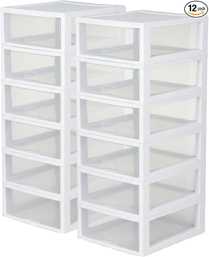 Sterilite 12-Pack 16 Quart Stacking Drawer, Accessories, Craft Supplies by Sterilite