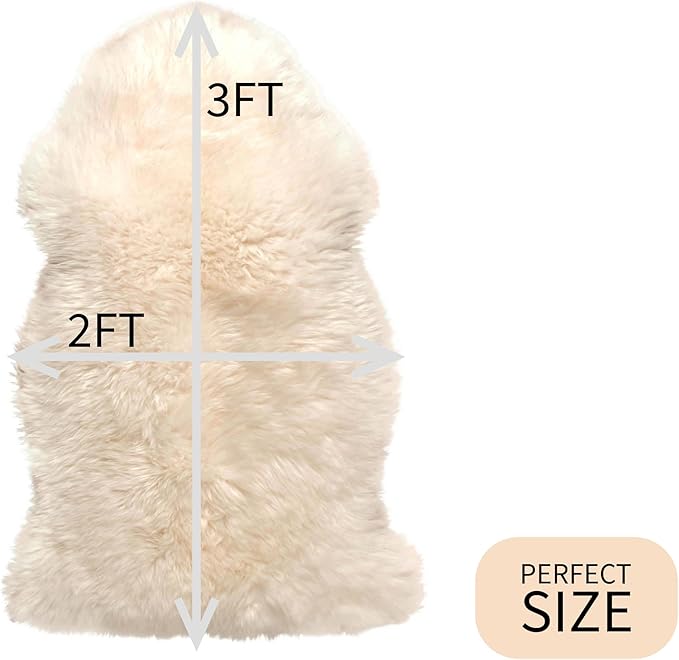 Premium Cream/Champagne Sheepskin Rug - Image 2