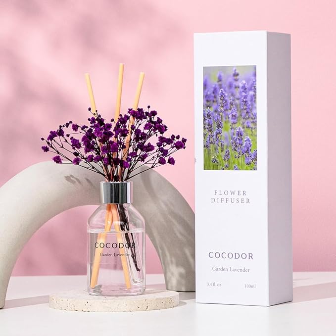 COCODOR Flower Reed Diffuser Set / 3.4oz / Garden Lavender/Scent Diffuser - Image 6