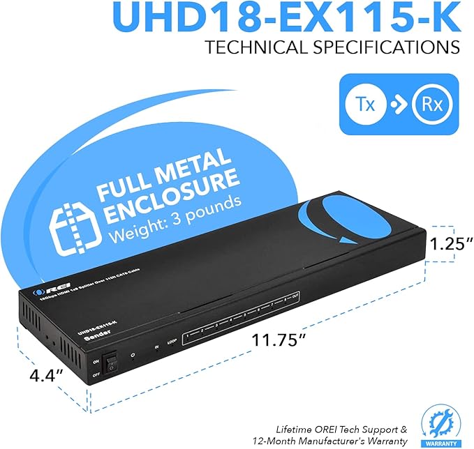 OREI 1x8 HDMI Extender Splitter 4K - Image 5