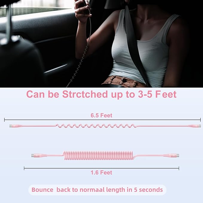 USB C to C Cable 6FT, CarPlay iPhone USB-C Cable/Android Auto USB C Cord - Image 7