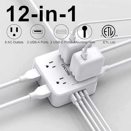 10Ft Surge Protector Power Strip - Image 2