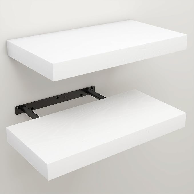 Floating Shelves for Wall, 7.9" Deep Wall Mounted Wood Shelves for Bathroom - Image 3