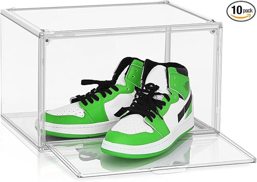 10 Pcs Clear Shoe Storage Boxes Stackable Acrylic Sneaker Shoe Display Case by DAYOOH