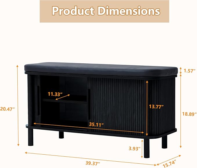 Shoe Bench, Entryway Shoe Cabinet - Image 2