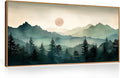 LHIUEM Large Boho Mountain Framed Wall Art Set, Watercolor Pine Tree Wall by LHIUEM
