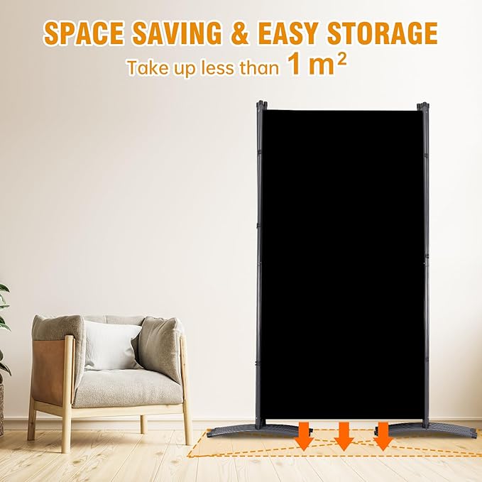 6 Panel Folding Privacy Screens, 6 FT Tall Wall Divider - Image 3