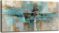 DZL Art A74762 Canvas Prints Abstract Wall Art Print Paintings Blue and Brown by DZL+Art