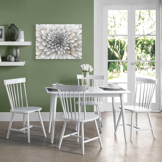 Floral Wall Art in Neutral White Color Modern Abstract Canvas Painting Large - Image 7