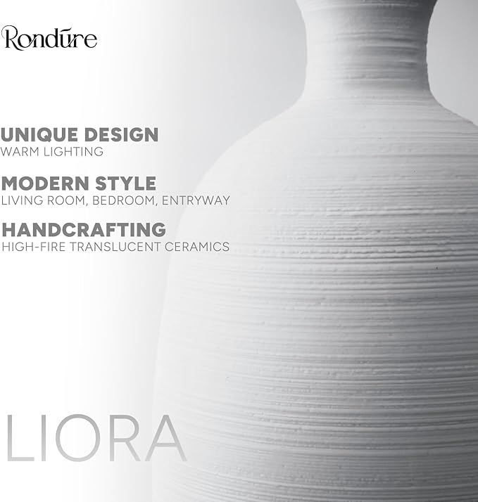 RONDURE 10.4" Modern Ceramic Table Lamp, Fully Dimmable Modern Bedside Lamps - Image 7