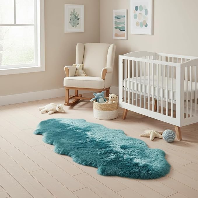 Premium Genuine Sheepskin Rug 2' x 6' Long Fur Soft & Natural Bedside Area Rug - Image 5